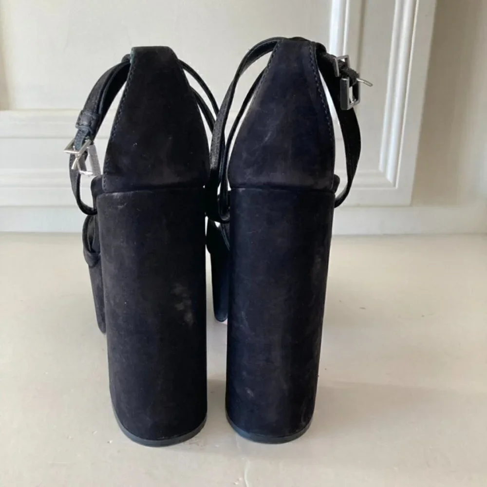 NWOT Schutz Free People Aryia Black Suede Platforms Sz 10